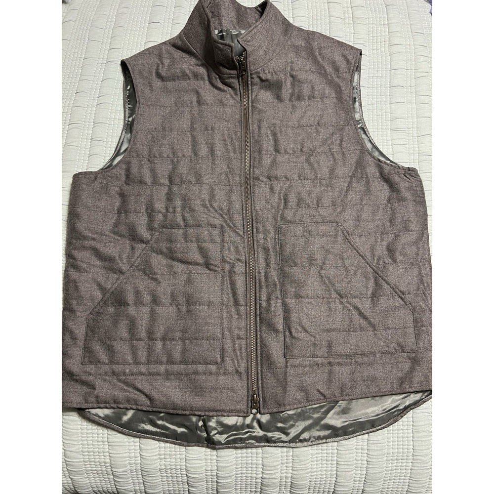 Onward Reserve Vitale Barberis Canonico Gray Wool Vest Worsted Flannel XL Fall